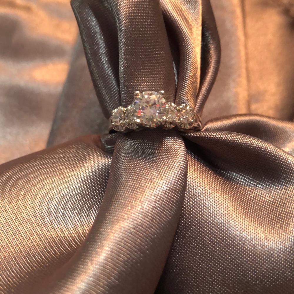QVC Diamonique white gold ring
